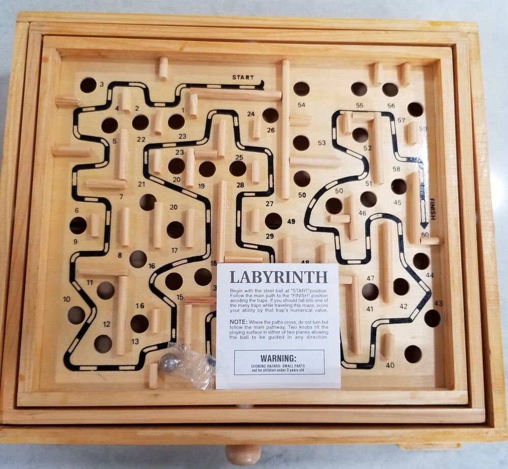 1998 Cardinal Wooden Labyrinth Game w/ Original Box • Solid Wood - Picture 8 of 11